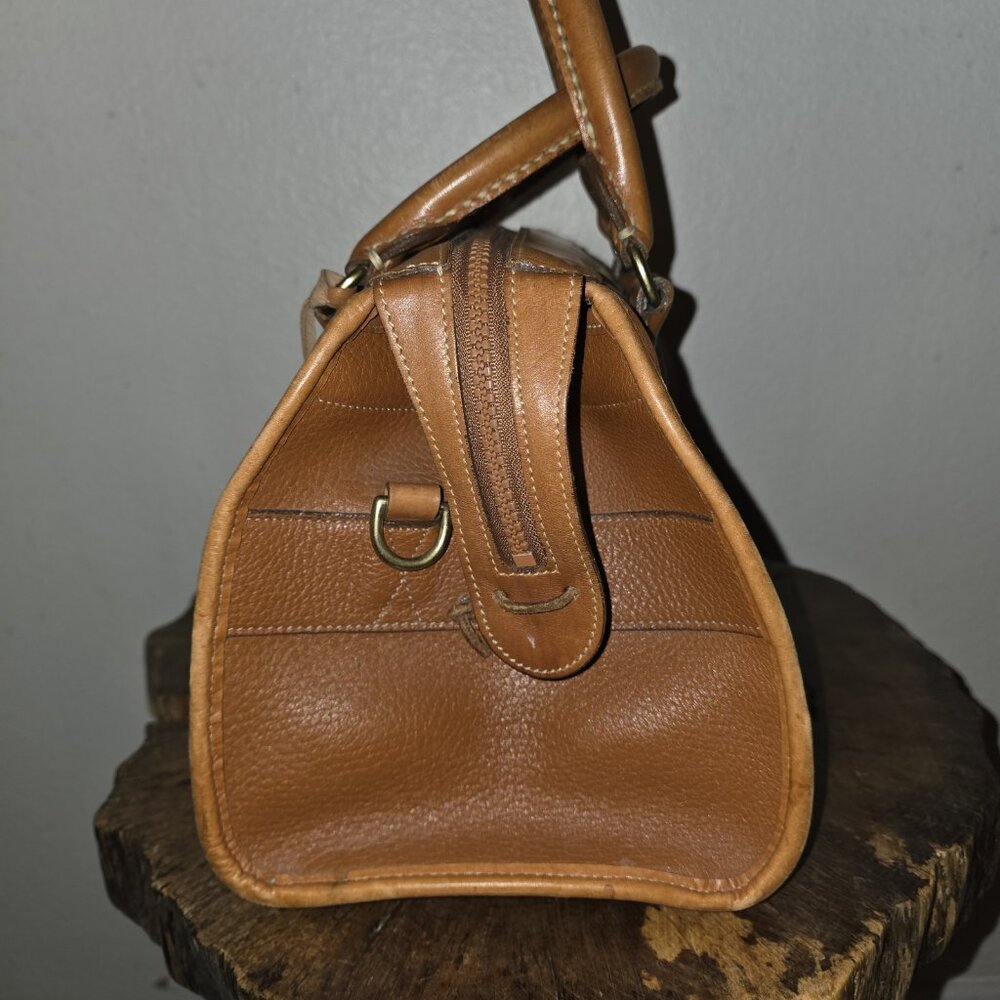 Vintage Dooney & Bourke Gladstone Satchel British Tan All Weather Leather AUTH - Picture 14 of 16